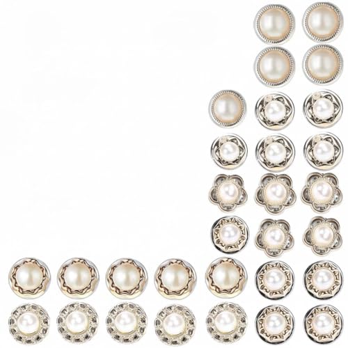 Image of PAXCOO Women Shirt Brooch Pins 30Pcs Cover Up Buttons Pins Pearl Safety Button Brooches for Women Dress Pin Rhinestone Buttons for Clothing Jeans Coat Sweater Hat Bags Decorations Clothing Accessories