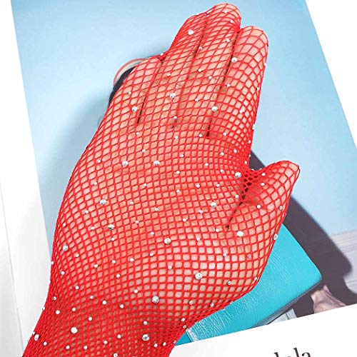 Barode Women's Fishnet Stockings Sparkly Rhinestones High Waist Thigh Mesh Tights Pantyhose Stockings Sheer2