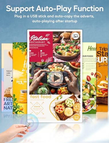 Image of 15.6 inch Digital Signage with 10000mAh Battery, Capacitive Touchscreen Advertising Display, Adjustable Stand, Android 13 Commercial LCD Monitor with Auto Play, Wireless Screen Mirroring, 4+64GB, White