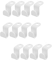 Vista 1 de 20 piezas de ganchos para colgar ropa, organizador de ropa, ahorro de espacio, ganchos colgantes de plástico (blanco)