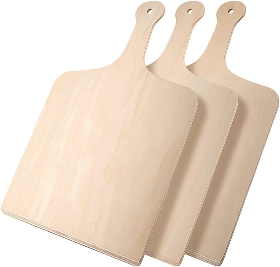 Wooden Pizza Peel 3 Pcs Pizza Board Paddle Bread Fruit Cutting Board Kitchen Pizza Shovel Spatula Tool
