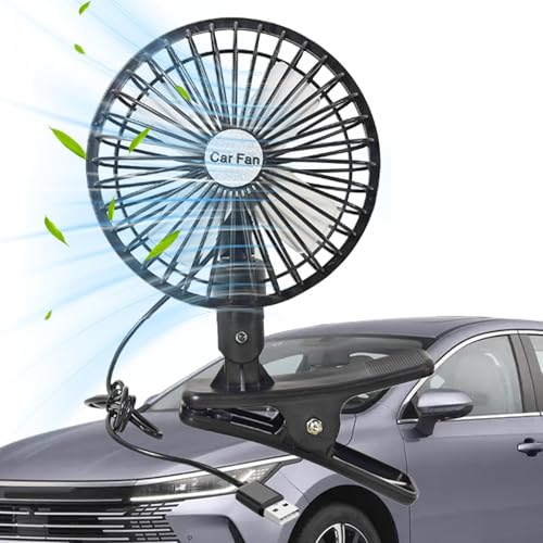 Celuicion Clip de ventilador para coche para coche, clip en el ventilador para ventilación de aire, ventilador de circulación de aire – Regulación portatal de 360 ° ajuste del cerrojo