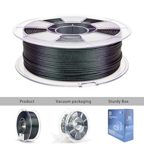 Image of ZIRO Glitter PLA Filament 1.75mm, 3D Printer Filament Super Sparkle PLA, Chameleon Series 3D Printing Material, 2.2lbs Spool, Fit Most FDM Printers, Dimensional Accuracy + /-0.03mm, Fir Green Luster