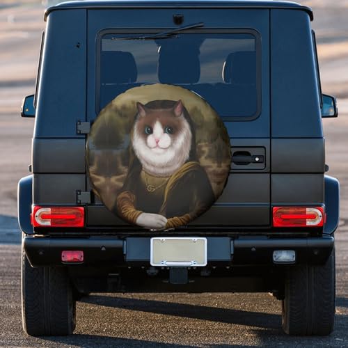Image of Funny Cat Spare Tire Cover Wheel Protector Weatherproof Wheel Cover Universal Decorative Accessories for Camper RV SUV Travel Trailer 17 inch