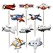 Airplane Cupcake Toppers Aircraft Dessert Toppers Baby Shower Boy Girl Birthday Party Supplies 10 Pcs