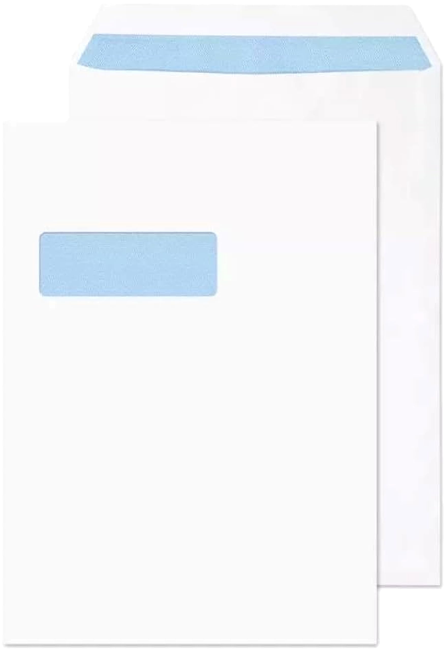RFE Pack of 100 - C4 / A4 White Mailing Envelopes with Window Self Seal for Posting mailing Home Office, Ecommerce and Business 90gsm 229 x 324mm