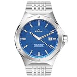 Wasserdicht bis 660 Füße Edox Delfin The Original Herren-Armbanduhr 43mm Armband Edelstahl + Gehäuse Schweizer Quarz 53005 3M BUIN