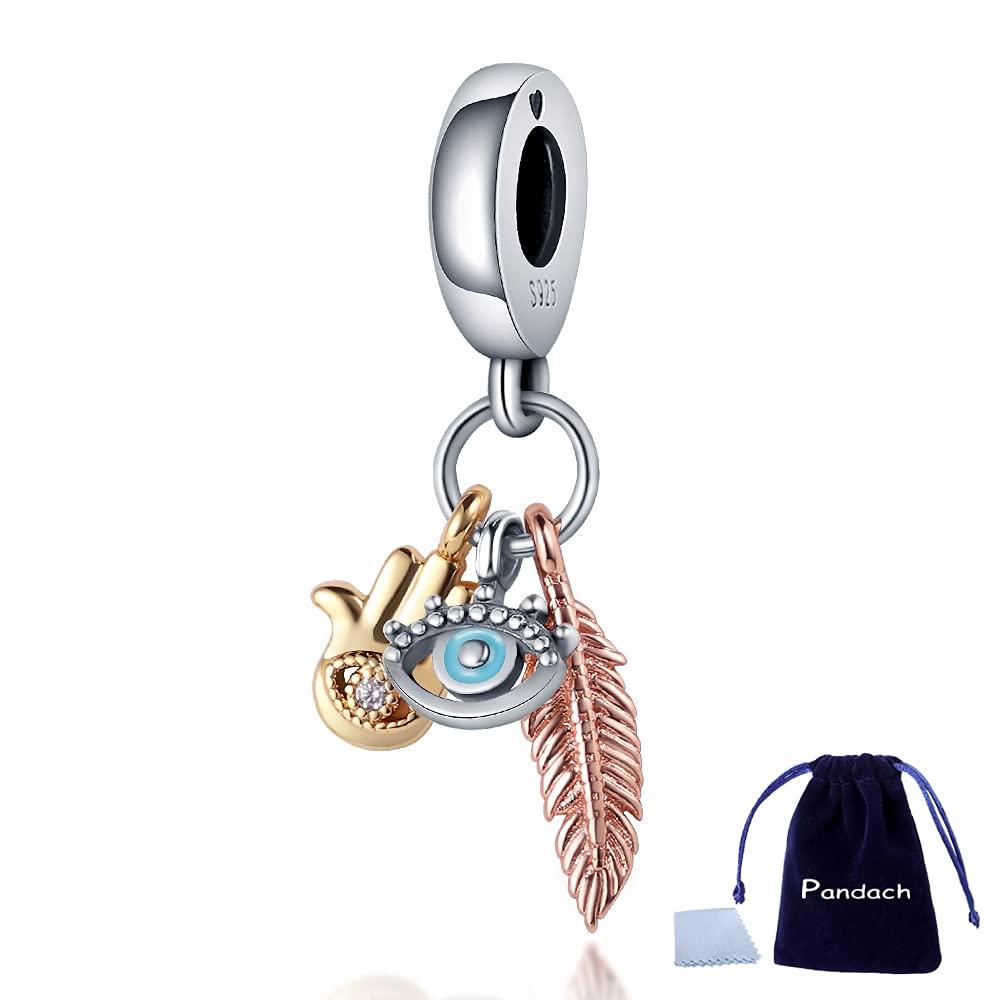 feather Dream Catcher Bead Charm Lucky Charms Fits Pandora Charms Bracelets For Women-925 Sterling Silver Dangle Pendant Beads, Girl Jewelry Beads Gifts for Women Bracelet and-image-2