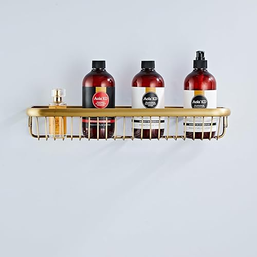Miniatura 4 de Estante de baño de latón antiguo organizador de ducha Caddy montado en la pared cesta de champú