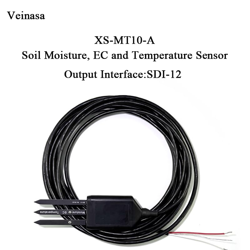 XS-MT10A-SDI12 Multi-Parameter Soil Sensor Moisture EC 0-20000us/cm Temp IP68 FDR Soil EC Soil Moisture Sensor 2m Cable