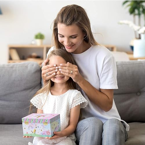 Jewelkeeper Musical Jewelry Box for Girls with Spinning Unicorn, Glitter Rainbow and Stars Design Music Box for Necklace, Earrings, and Accessories, Plays The Beautiful Dreamer Tune - Image 7