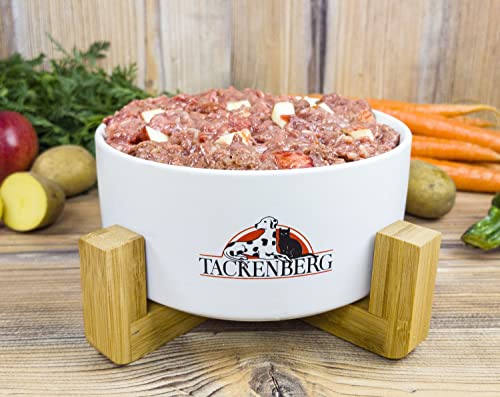 TACKENBERG Barf Menü mit Rinderfleisch, Reis, Apfel & Lachsöl für Hunde - 14 x 500 g - leckeres Frostfleisch als Hundefutter in Premiumqualität - ohne Zuckerzusatz - Gefrierfutter