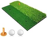 【Paketinhalt】 Das Paket enthält 1 Stück 2-in-1- Abschlagmatte Golf , 1 Stück Golf Tee, 2 Stück Golfbälle.