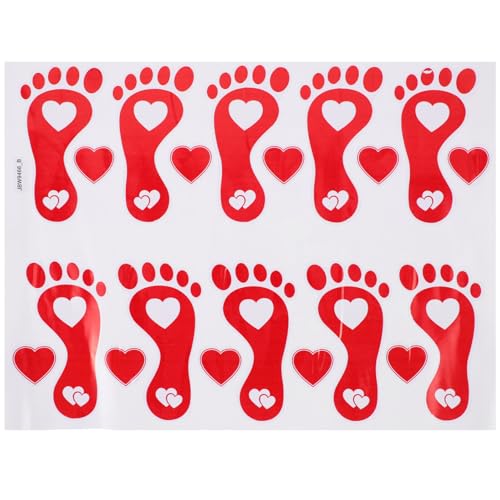 TOYANDONA Calcomanía Adhesiva Para Pared y Suelo Corazón Rojo San Valentín, Decoración Romántica Para Bodas y Festivos, Diseño Resistente y Versátil, Uso Doméstico y Escolar