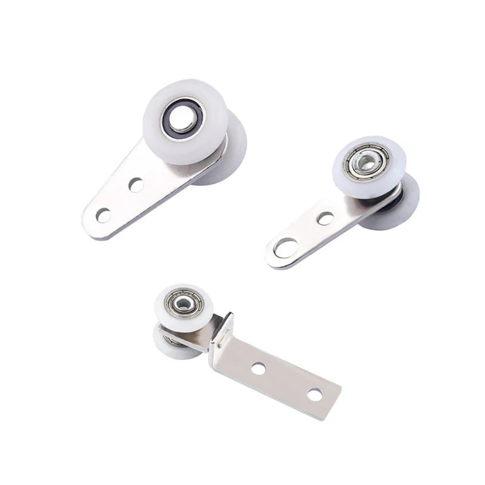 Herrajes para puerta corredera, bloque de polea de rodamiento de metal con rueda de plástico para un funcionamiento suave, 10 piezas