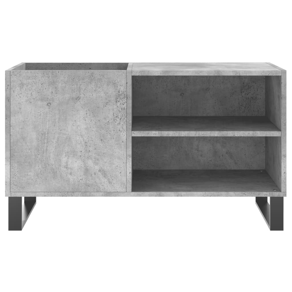 Armadio per dischi in vinile, grigio cemento, 85 x 38 x 48 cm | Spazioso mobiletto basso per il vostro soggiorno con superficie stabile per giradischi e gambe in metallo durevoli.