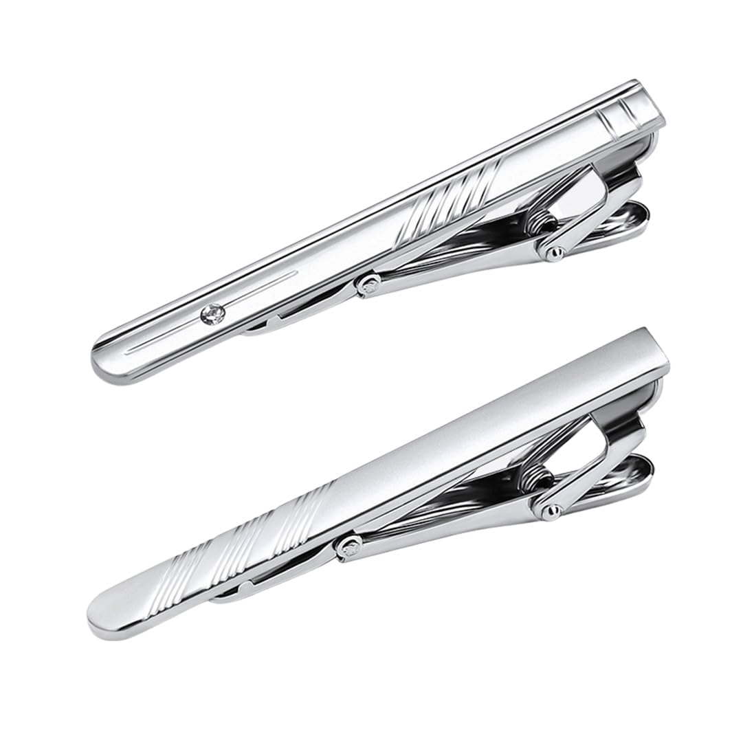JEYORZY Fermacravatta Uomo Argento per Occasioni Speciali e Abbigliamento Quotidiano，Perfetto per San Valentino, Natale, Matrimoni e Meeting