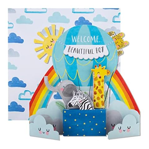 Hallmark Baby Boy Congratulations Card with 3D Balloon Cover