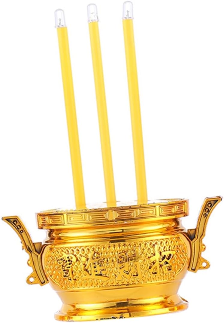 BESPORTBLE Electronic Incense Burner Insencens Burner Led Incense Stick Thai Candle Lamp Buddhist Electric Incense Stick Incense Holder Chinese Candle Light Plastic Shine Treasure Bowl