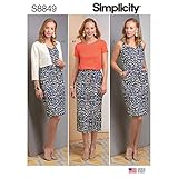 Simplicity S8849 Misses Women's Dress, Top, Jacket, and Skirt Sewing Patterns, Sizes 16-24