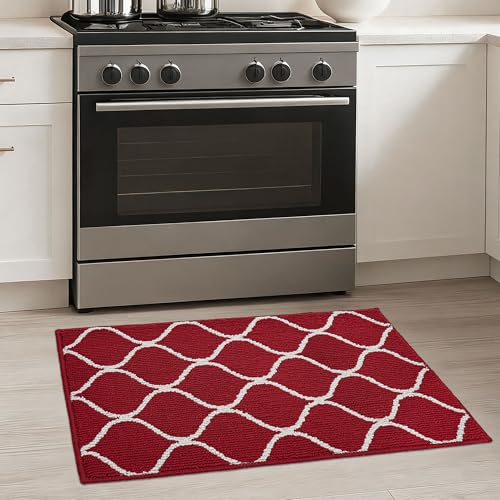 COSY HOMEER Tapis de Cuisine Antidérapant, 50 x 80 cm Tapis de Cuisine Devant Evier, Anti-salissures, Lavable en Machine pour Cuisine, Buanderie, Entrée,...