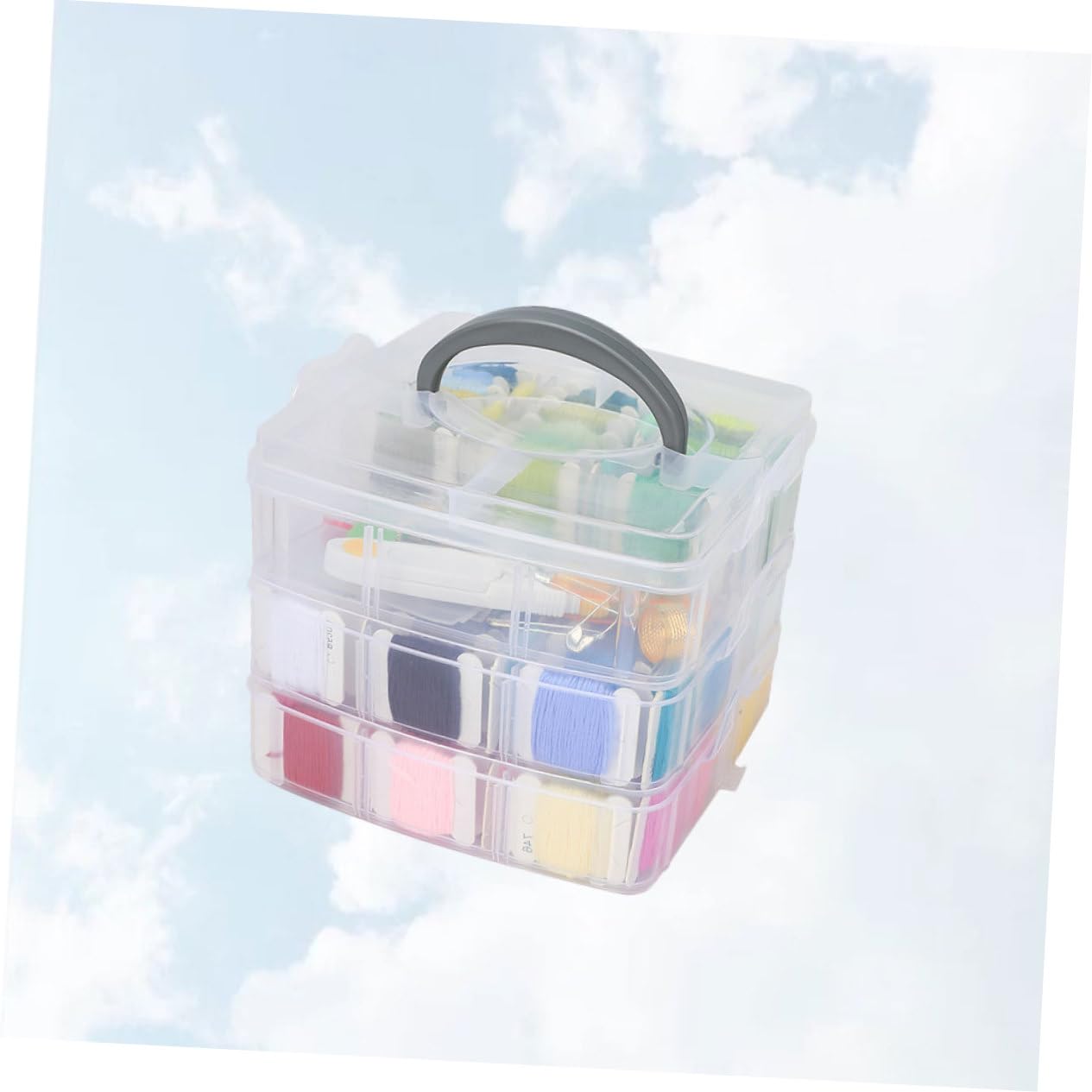 PERSELOSO Hilos de Bordar para Punto de Cruz DIY de Kit de Hilos de Bordar Tablero de Herramientas de Costura para Mujeres y Niñas con Caja de Almacenamiento