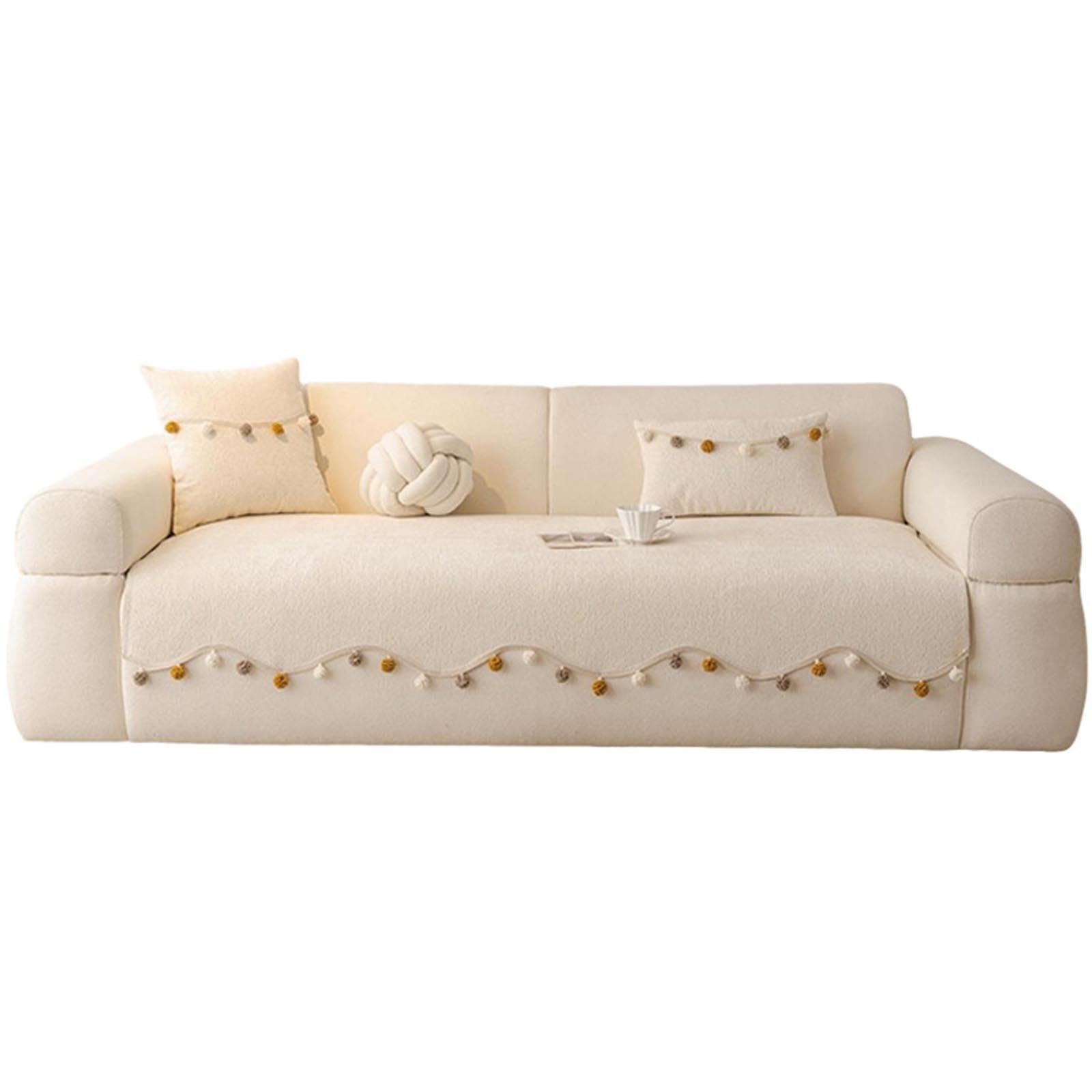 Copertura Per Divano In Tessuto Chenille, Copridivani Antiscivolo, Coprisedili Lavabili In Lavatrice, Protettore Per Mobili Del Soggiorno beige 90 * 240cm