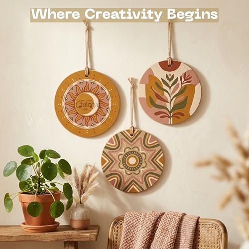 Image of Classyo Round MDF Board Cutouts, MDF Cutouts for Craft, DIY Art Boards for Lippan Art, Mandala Art, Painting, Resin Art and Crafts (2 Inch, Set of 6)