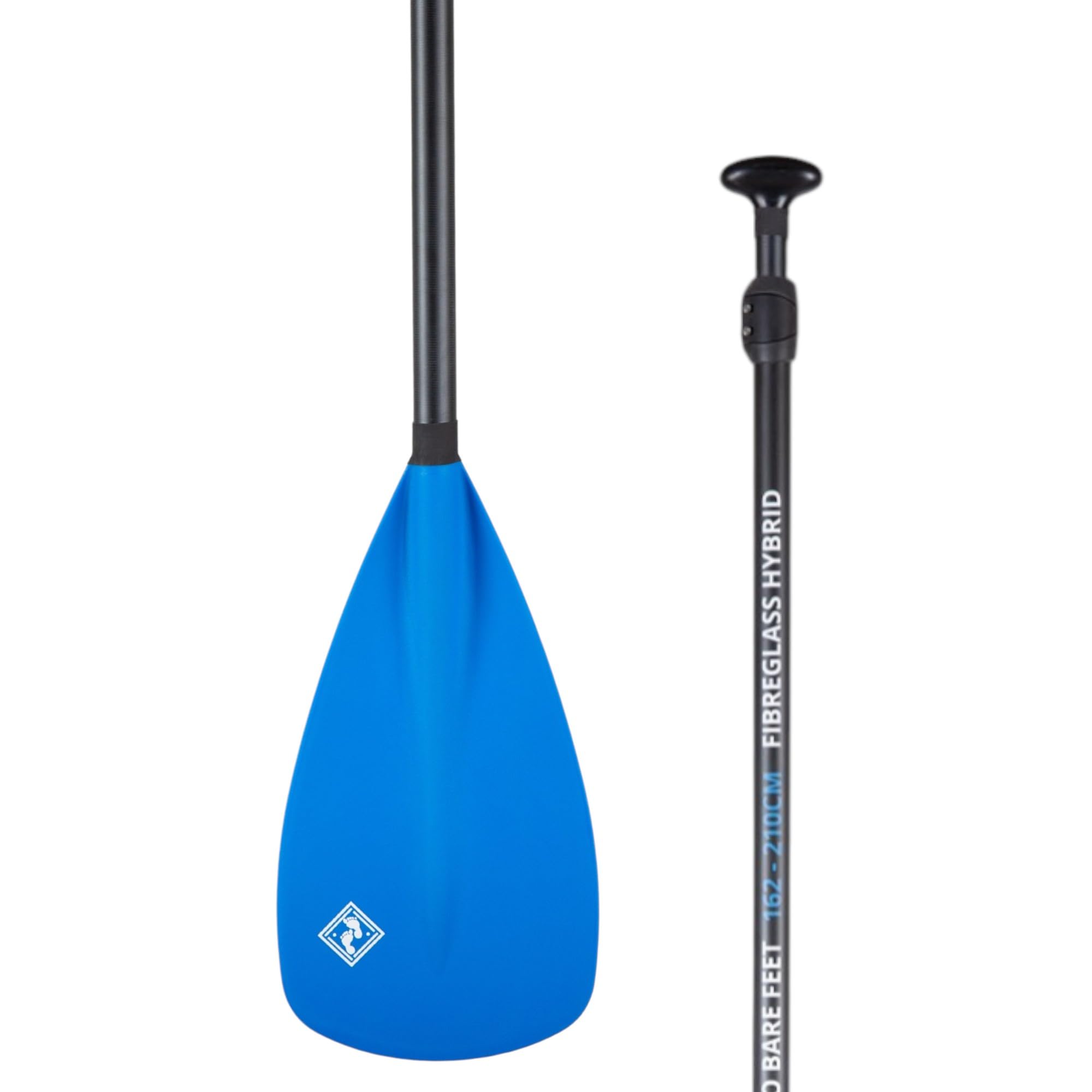 Two Bare Feet Adjustable SUP Paddle – 3 Piece Lightweight Stand Up Paddle Board Paddle, Durable Portable Replacement Paddle for All Skill Levels (3 Piece Fibreglass Blue) — image 1