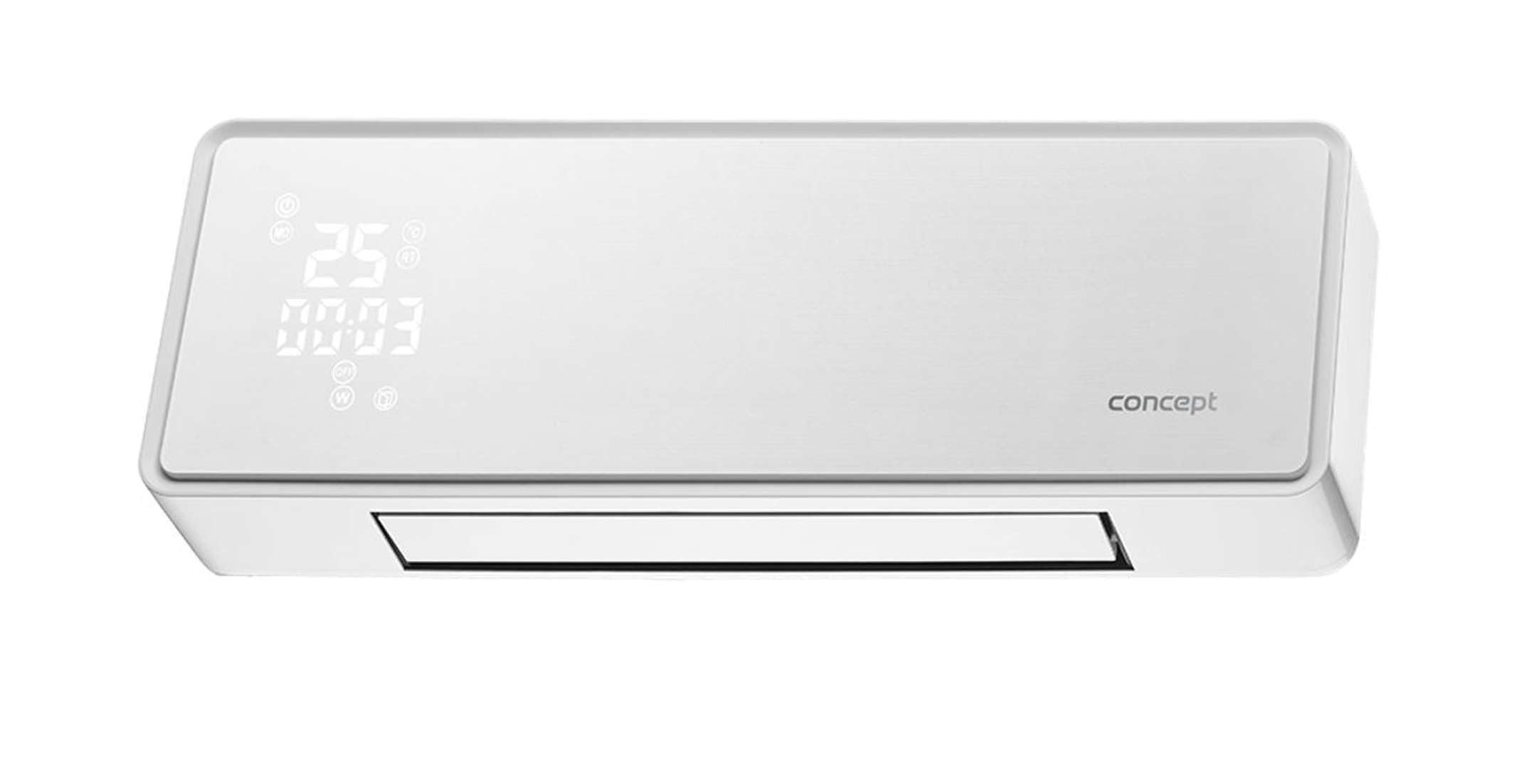 Keramische wandkachel 2000 W zilverglasfront met afstandsbediening en timer