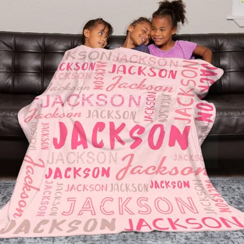 Personalized Name Blanket Customized Baby Blankets for Girls Boys Adults Monogrammed Blankets and Throws Christmas Birthday Mothers Fathers Valentines Day Gift
