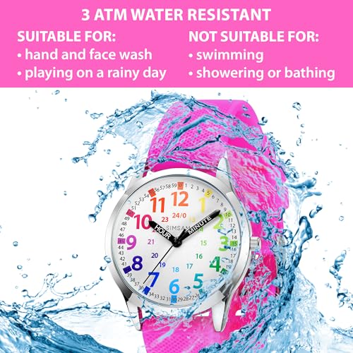 Image of Kids Analog Watch, Learning Watch for Kids 8-12, Waterproof Time Teacher Watches for Boys Ages 5-7 6-8, Easy to Read Educational Girls Watches Ages 8-12, Great Gift Boys Girls Year 4-12 Old Waterproof