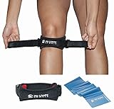Patella Knee Strap w/ Bonus Resistance Band by No Limits Sports - Knee Support for Patella Tendon - Pain Relief from Patellar Tendonitis, Runners Knee, & Jumpers Knee (1 Knee Strap)