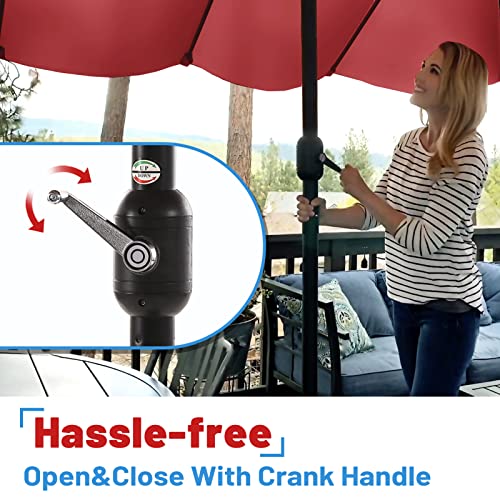 Superjare 13 Ft Outdoor Patio Umbrella And Patio Umbrella Cover With Rod For 7 To 11 Ft Umbrellas & 15 Ft Double-Sided Umbrellas #TOP2