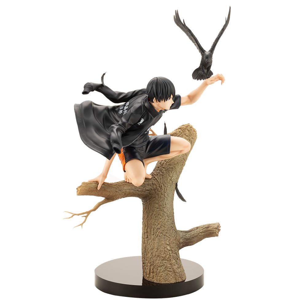 Figura Anime Haikyuu!! Shoyo Hinata Y Tobio Kageyama – Postura En Cuclillas, PVC 29 Cm – Coleccionable Oficial Con Base De Tronco Y Cuervos