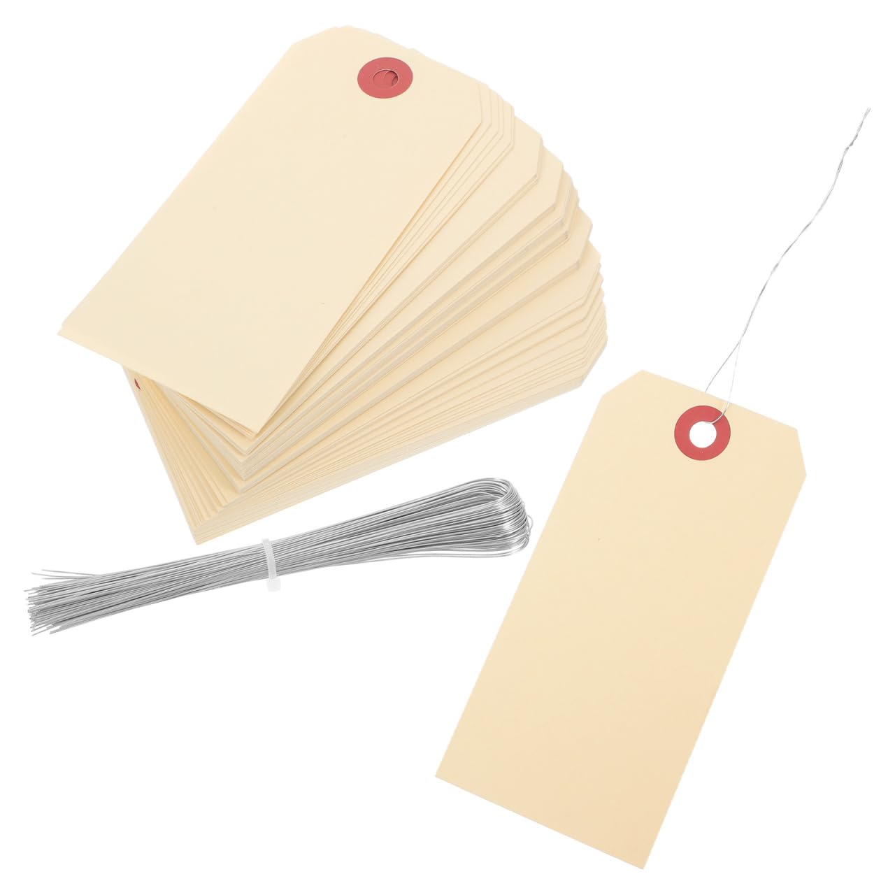 Didiseaon Étiquette Americaine Robuste en Manille avec Fil de Fer, 200 Pcs, Légère et Multipurpose pour Expédition et Emballage
