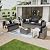 Aoxun 7 Piece Patio Furniture Set Wicker Rattan Patio Conversation Set Outdoor Sectional Sofa Set with Coffee Table and Thickened Cushions, Grey/Black(Waterproof Cover Included)