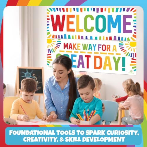 Image of Sproutbrite 2 Pack 13.5 inchx39 inch Welcome Educational Posters & Charts