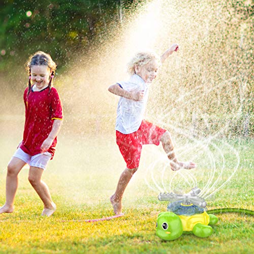 Shemira Outdoor Water Spray Sprinkler for Kids and Toddlers, Backyard Spinning Turtle Sprinkler Toy, Outdoor Games Water Spray Toys, Fun Backyard Fountain Play Toys for 2 -12-Year-Old Boys & Girls