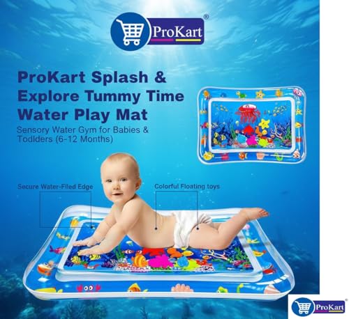 Image of Prokart Tummy Time Water Play Mat for Babies | Sensory Water Gym for Baby Gifts (6-36 Months) | Water-Filled Fitness Activity Newborn Baby Mat for Babies, Infants & Toddlers (Pack of 1)