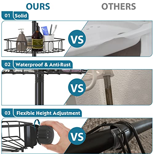 Yeyebest SHOWER CADDY For Bathroom, Bathtub Storage Organizer With 4 Adjustable Baskets, 39-125 Inch Shower Corner Caddy thumb #4