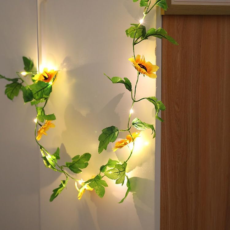 Image of SATYAM KRAFT 1 Pcs Sunflower Line for Home Decoration Artificial Flower Hanging Line for Wedding Setup, Festival Decor (220 cm)
