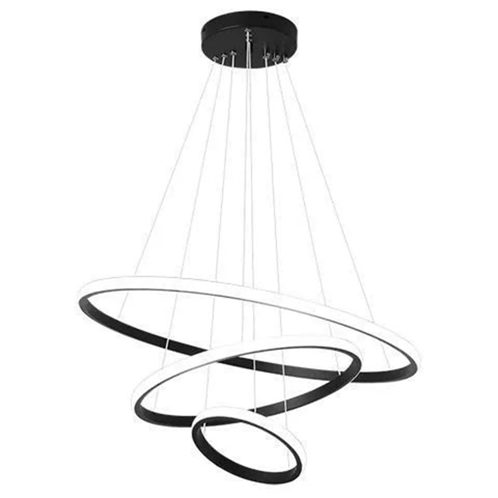 Lámpara colgante de anillo para comedor moderno con tres aros de luz LED