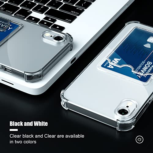 Image of AKABEILA Case for iPhone X /XS Clear Cute Phone Case Soft TPU Wallet Case Slim Bag Cover Shockproof with Card Slot Holder