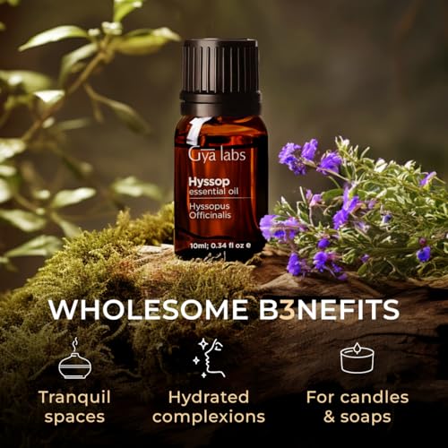 Image of 100% Pure Hyssop Essential Oil - 0.34 Fl Oz - Hyssop Oil for Hair, Skin, Diffuser, Aromatherapy & DIY Candle Making Scent