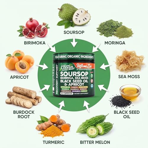 image for Clean Nutraceuticals Clean Nutra Soursop Supplement Moringa Sea Moss B