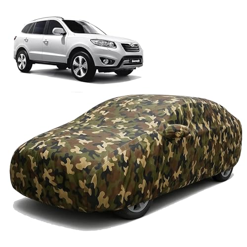Image of Sulfar 100% Waterproof Car Body Cover Compatible with Mirror for Hyundai Santafe with Long Lasting Durable Material (Triple Stitched, Full Bottom Elastic, Camouflage Army)