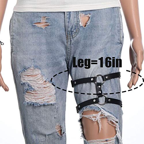 Bodiy Leather Leg Harness Black Punk Garters Belts Rave Thigh Holster Strap Club Halloween Body Chain Accessories Jewelry For Women And Girls (Pieces Of 1) #TOP3