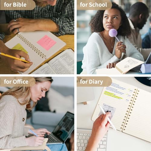 Image of Spiral Notebook-5.75 inch x 8.125 inch College Ruled Journal with Inner Pockets and 160 Pages,PU Leather Cover Business Journal, Twin-Wire Binding Notebook Perfect for Office & Home School Supplies Khaki