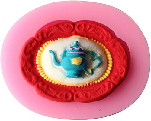 Moldes de chocolate, moldes de fondant, molde de fondant con forma de insignia de tetera, herramientas de decoración de tartas, moldes de chocolate